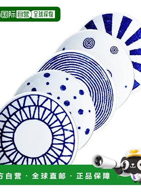 【日本直邮】Saikaitoki西海陶器 小盘5件套10cm 蓝白 19925盘子