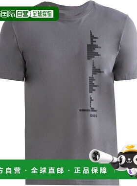 自营 Hugo Boss 男式 Tee 7 短袖 T 恤，灰色 - 灰色 美国奥莱直