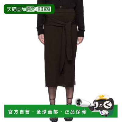 1h可退 香港直邮Lemaire 女士 棕色 Trompe L'oeil 半身裙 SK1058
