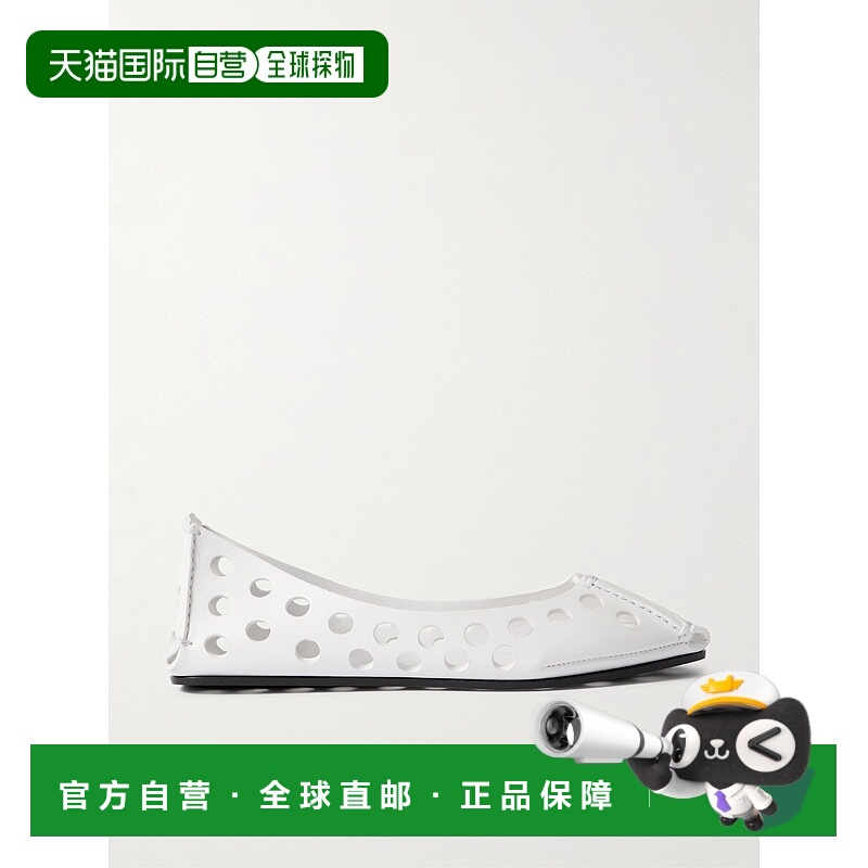 1h可退 香港直邮Alaia 女士 穿孔皮质芭蕾舞鞋 AA3A033CK247010BL