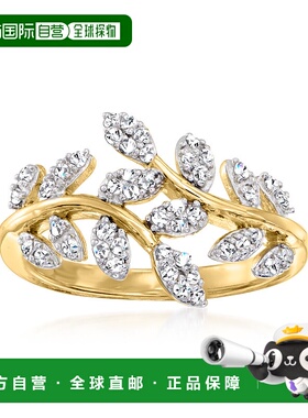 自营 Ross-Simons 18kt 金钻石藤蔓戒指 - 白色 美国奥莱直发