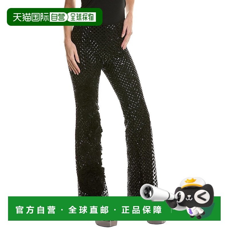 自营 Alberta Ferretti 真丝混纺长裤 - 黑色 美国奥莱直发休闲裤