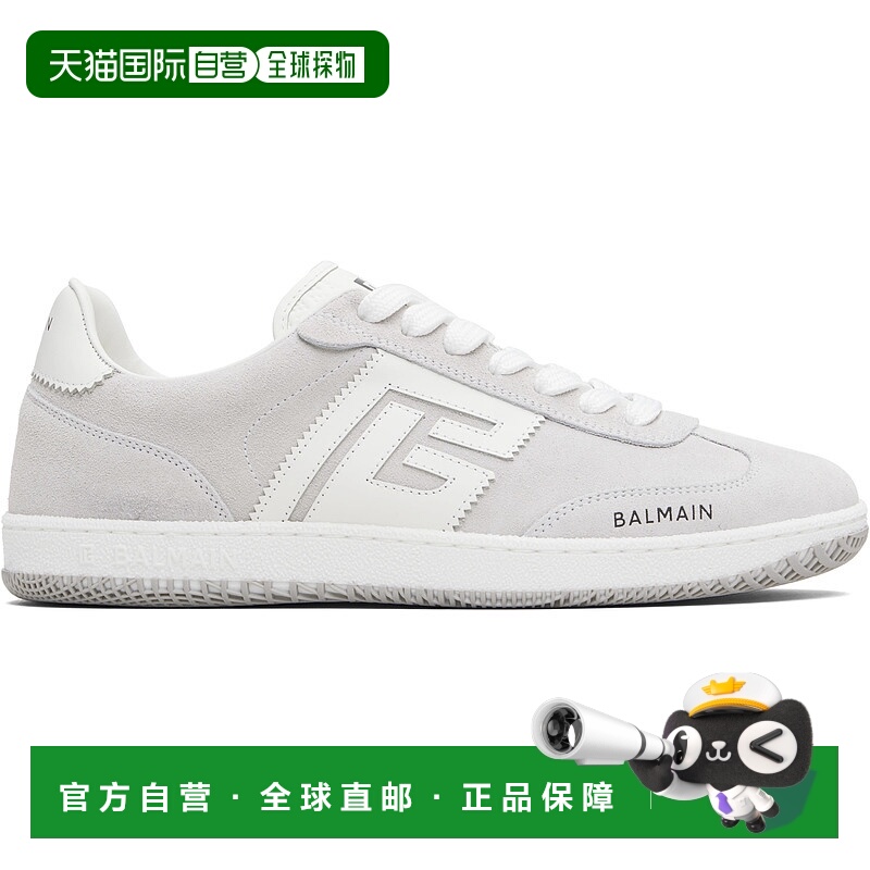 香港直邮Balmain 巴尔曼 男士 灰色 Swan Suede & Smooth Leather