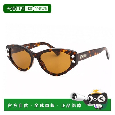 自营Moschino Sunglasses Cat Eye Full Rim, Dark Havana Frame