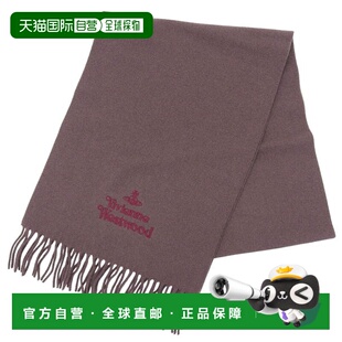 日本直邮Vivienne Westwood 女士羊毛围巾棕色刺绣Logo81030007W0