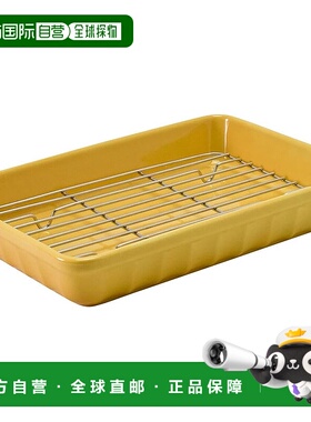【日本直邮】Aito 耐热长方烤盘 黄 美浓烧 23×16cm 111006套装