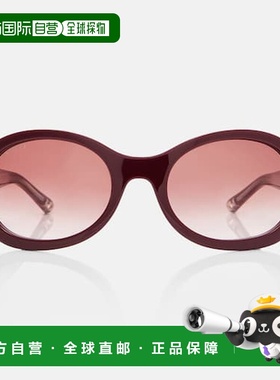 1h可退 香港直邮Gucci 古驰 女士 圆形太阳眼镜 red红色 舒适时尚