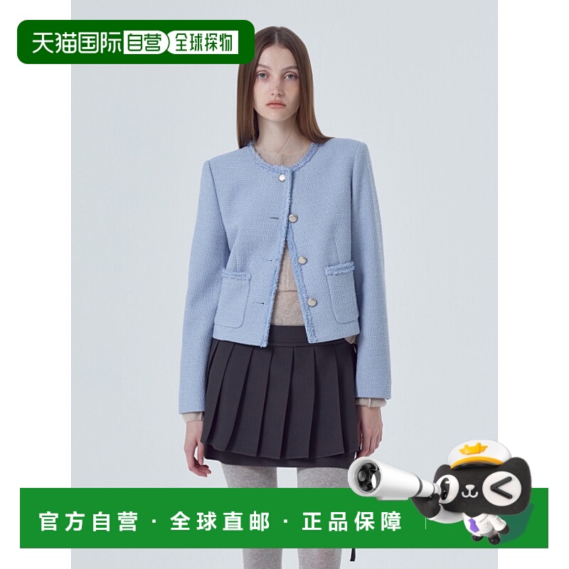 韩国直邮ETMON 女士运动茄克/外套JK160TFF31 Boucle Trimmed Twee