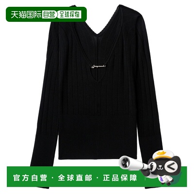 1h可退 香港直邮Jacquemus 女士 JACQUEMUS 黑色毛线衫 241KN3572