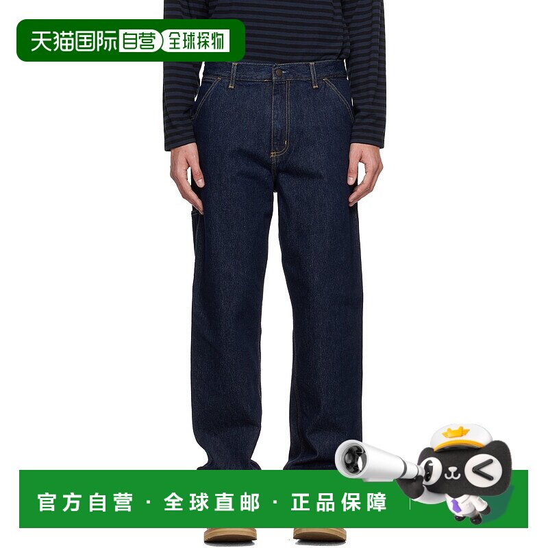 香港直邮潮奢 CARHARTT WIP 男士 蓝色 Single Knee 牛仔裤 I0320