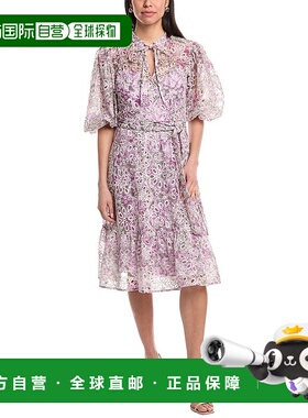 自营 Mikael Aghal Midi连衣裙-紫色 美国奥莱直发服饰