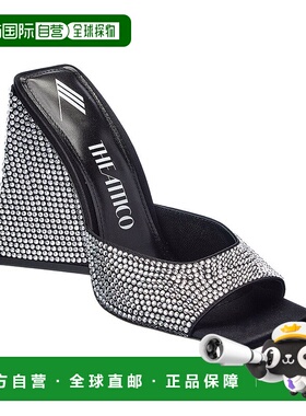 自营 the atticoAttico Devon 115 缎面凉鞋 - 黑色 美国奥莱直发