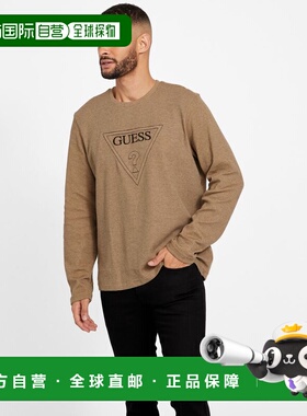 自营guessTomas Crewneck - toasted taupe 美国奥莱直发上衣男装
