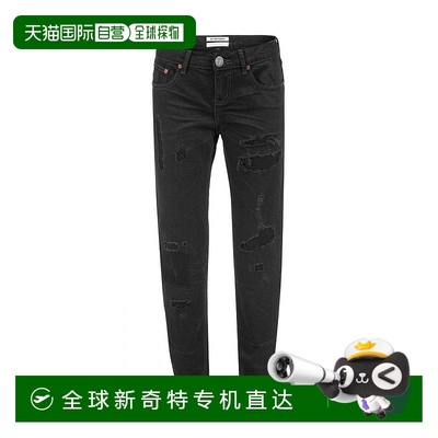 自营 One Teaspoon别致破旧补丁女式牛仔裤-黑色 【美国奥莱】直