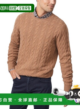 自营J.McLaughlin Eamon Solid Cable Cashmere Sweater - beige