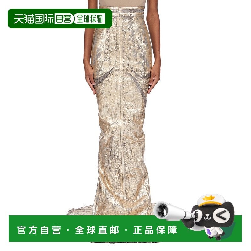 香港直邮Rick Owens 高腰半身裙 RO01E7375SGMC裙子包臀裙长裙