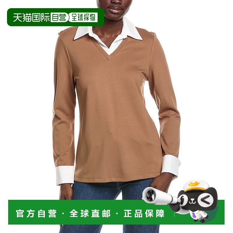 自营Jones New York Twofer Serenity Top - brown 美国奥莱直发