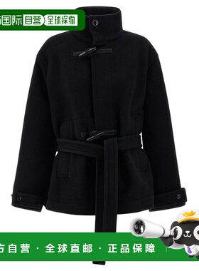 1h可退 香港直邮潮奢 Lemaire 女士 黑色栓扣夹克 CO1113LF1116