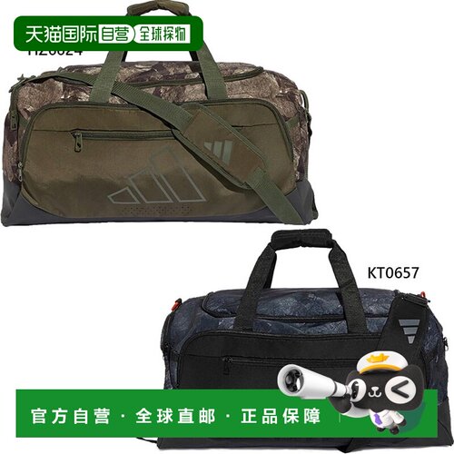 日本直邮Adidas 男女款训练 DEF 60升旅行包 M 号图案波士顿包 旅