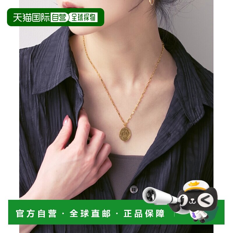 日本直邮Chibi Jewels 女士 墨西哥硬币造型项链 黄金镀层迷你矩