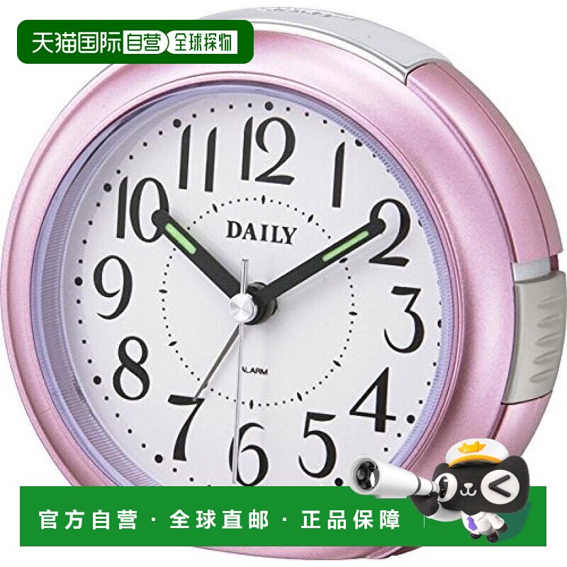 【日本直邮】Rhythm丽声 闹钟 模拟RA21DN粉红色 DAILY 8REA21DN1