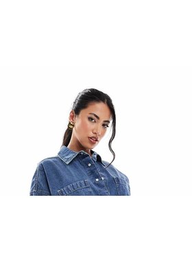 潮奢 river island 河岛 女士 “” 束带迷你衬衫式连衣裙(蓝色)