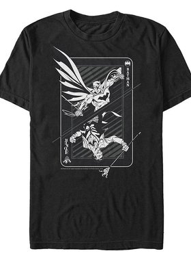 Fifth Sun|DC Men's Batman and Joker Playing Card Short Sleev