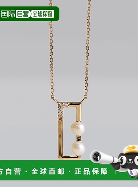 日本直邮cui-cui 女装 K10YG钻石珍珠项链 异材质拼接设计 783557