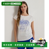 日本直邮LAUREN 休闲圆领短袖 RALPH 1h可退 LAUREN 女装 T恤 海边
