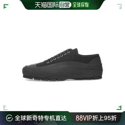 香港直邮JIL SANDER 男士黑色帆布系带低帮鞋 JI37520A-14350-001