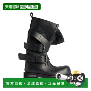 自营欧洲直邮Balenciaga巴黎世家 Venom男士黑色小牛皮带扣束带高