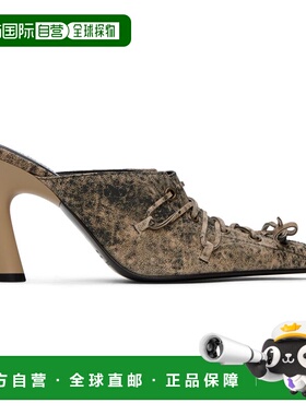 1h可退 香港直邮潮奢 Acne Studios 艾克妮 女士 驼色系带穆勒鞋