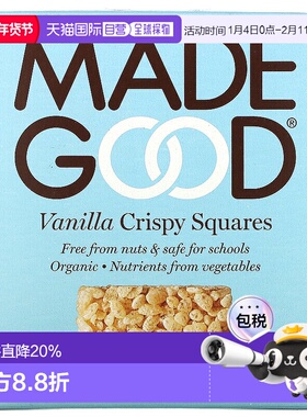 香港直邮MadeGood,Crispy Squares，香草味，6 根，每根 0.78 盎2