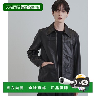 1h可退 日本直邮tk.TAKEO KIKUCHI 男装 真羊皮夹克 配色领设计