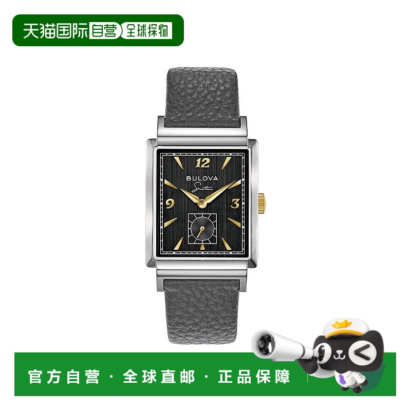 自营bulova宝路华Frank Sinatra My Way皮革男士手表-黑色 美国奥