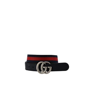 Gucci 条纹GG搭扣皮带 432707HAENN