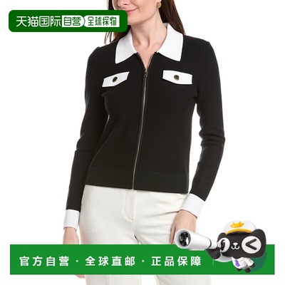 自营St. John Zip Front Collared Jacket - black 美国奥莱直发