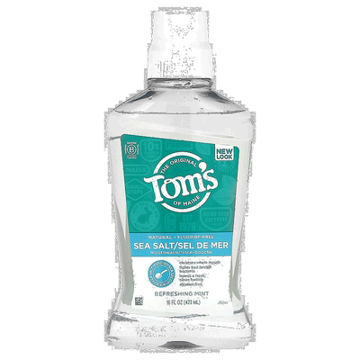 香港直邮Tom's of Maine,海盐漱口水，无氟，清爽薄荷，16 正品