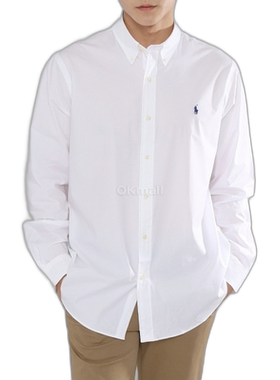 韩国直邮Polo Ralphlauren长袖衬衫男白色朴叙俊同款710867364002