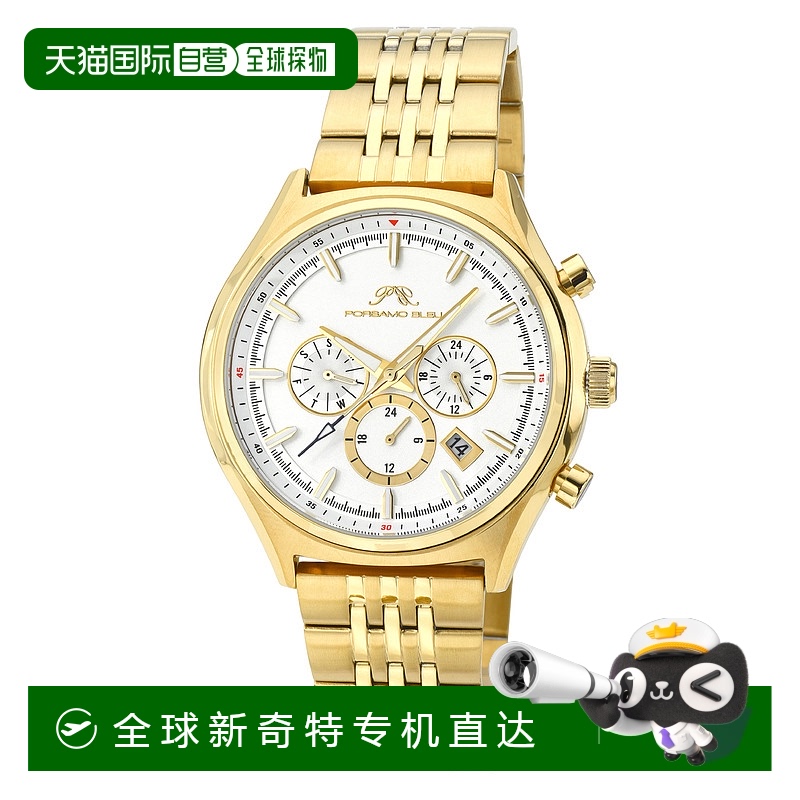 自营 Porsamo Bleu男式Charlie多功能金色手表1261ECHS-金色 【美