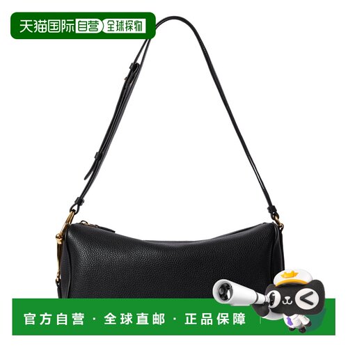 自营欧洲直邮GUCCI古驰 Half Horsebit女士皮革黑色单肩包斜挎包