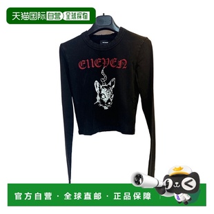 黑色长袖 香港直邮WE11DONE AW2024 WDTT324764WBLACK 女士T恤