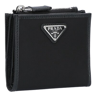 日本直邮Prada TESSUTO+SAFFIAN 双折钱包2ML049 2DMH F0002 NERO