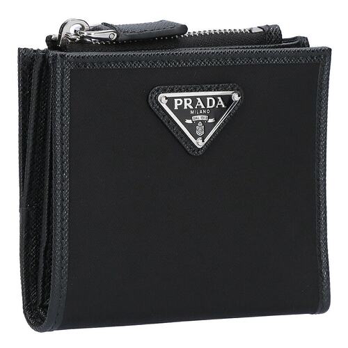 日本直邮Prada TESSUTO+SAFFIAN 双折钱包2ML049 2DMH F0002 NERO