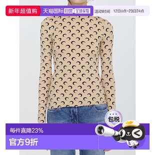 1h可退 香港直邮潮奢 Marine Serre 女士 印花高领T恤 WTS005ACJE