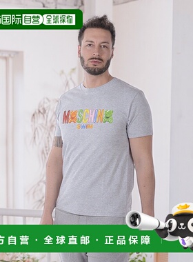 1h可退 香港直邮MOSCHINO 男士T恤 A19102325GREY SS2022 灰色 徽