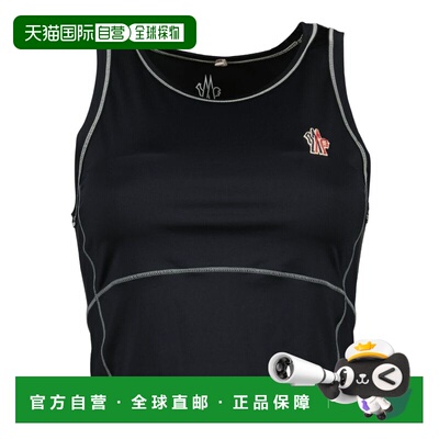 香港直邮moncler 盟可睐 女士 ELASTANE 黑色锦纶上衣 K10988P000