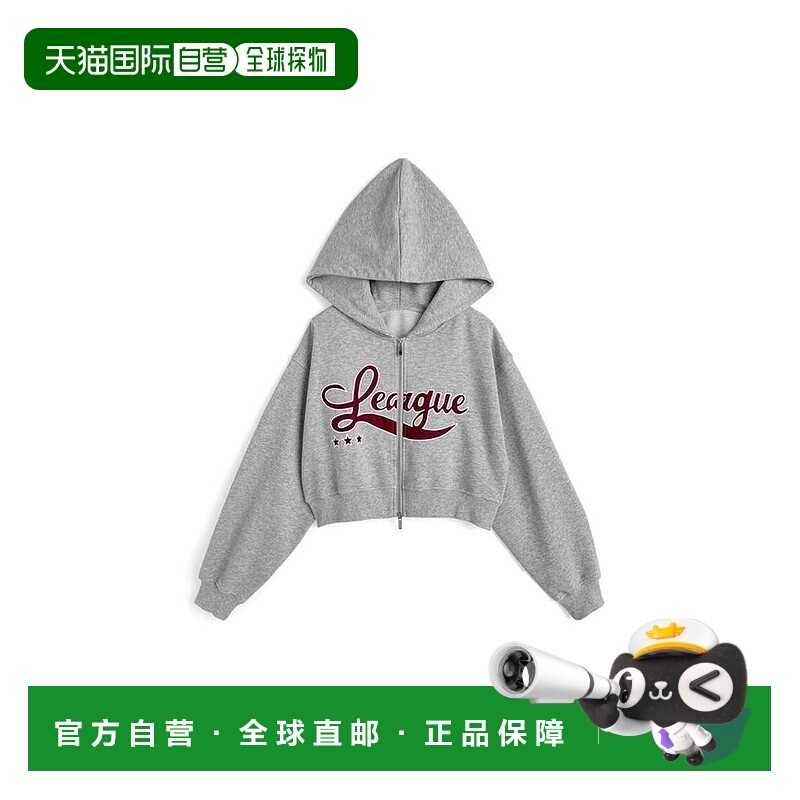 日本直邮日潮 GRL双拉链 Logo 短款卫衣连帽衫ru1317