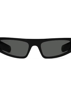 Gucci/古驰 男士黑色金属字母Logo标识飞行员式太阳眼镜