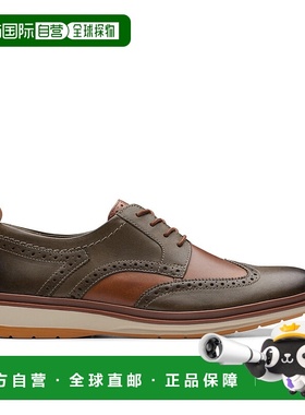 自营 Clarks Chantry Wing 绿色皮革 - 深橄榄色组合 美国奥莱直